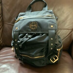 Tory Burch Nylon Backpack With Gold Accents